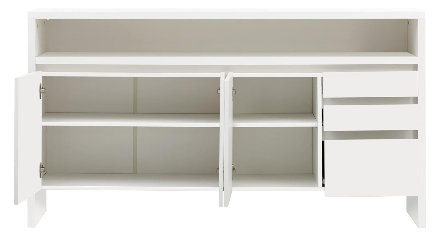 APARADOR ATACAMA MODERNO CON 3 CAJONES 2 PUERTAS SALÓN-COMEDOR BLANCO - 4