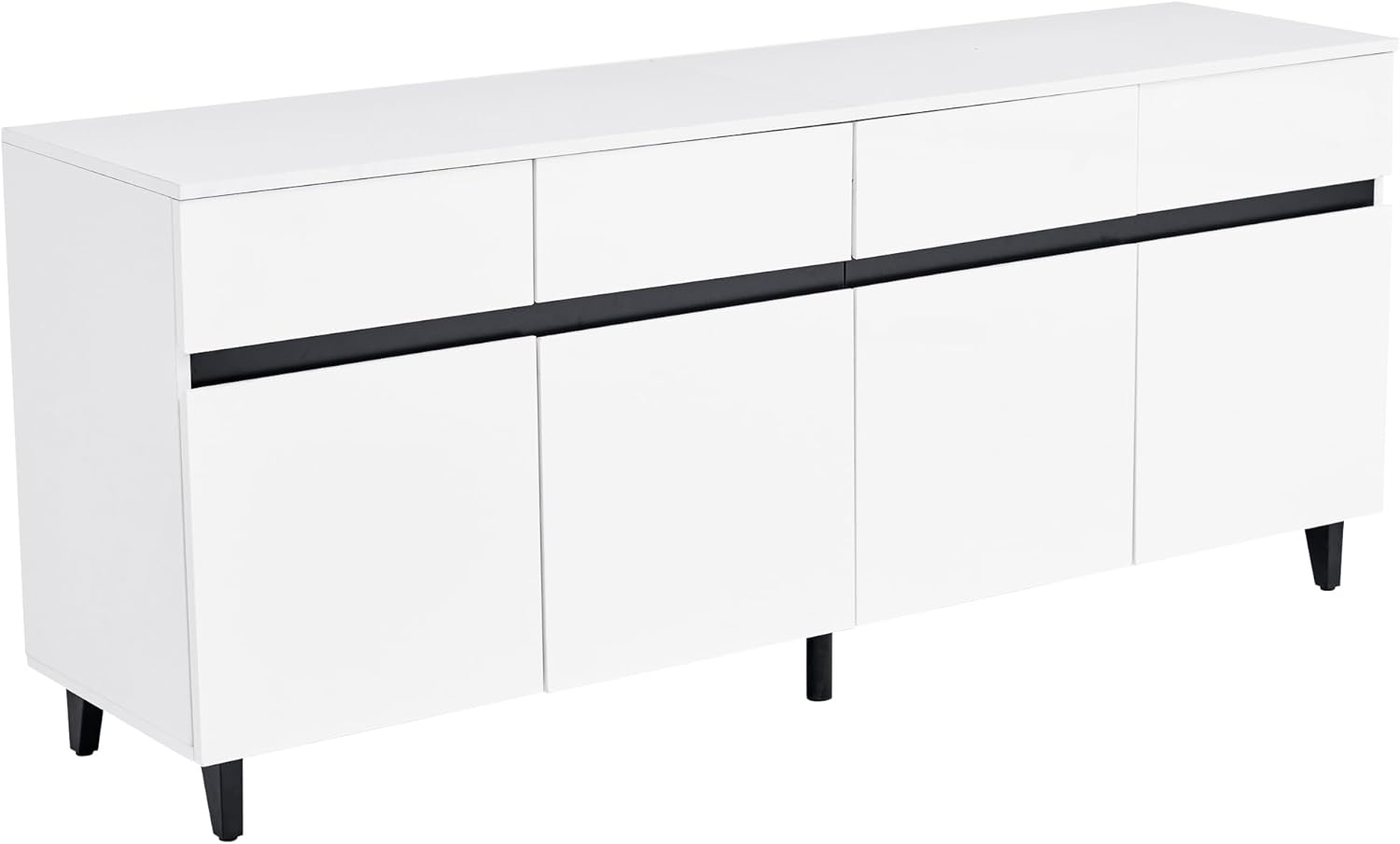 APARADOR DNS 4 CAJONES 2 PUERTAS ESTANTES  BLANCO 160 CM - 6