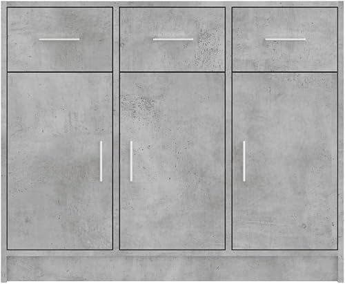 APARADOR LUCY 3 PUERTAS 3 CAJONES GRIS - 3