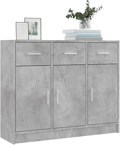 APARADOR LUCY 3 PUERTAS 3 CAJONES GRIS - 4
