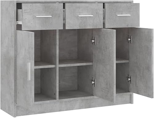 APARADOR LUCY 3 PUERTAS 3 CAJONES GRIS - 6