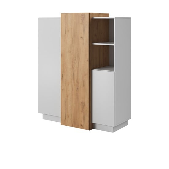 CÓMODA MODULAR ALVA DIVISIONES INTERNAS 3 PUERTAS BLANCO ROBLE 110CM - 2