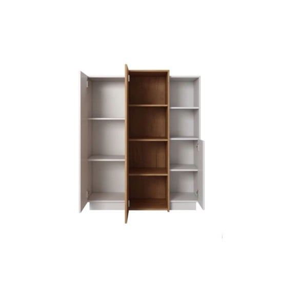 CÓMODA MODULAR ALVA DIVISIONES INTERNAS 3 PUERTAS BLANCO ROBLE 110CM - 3
