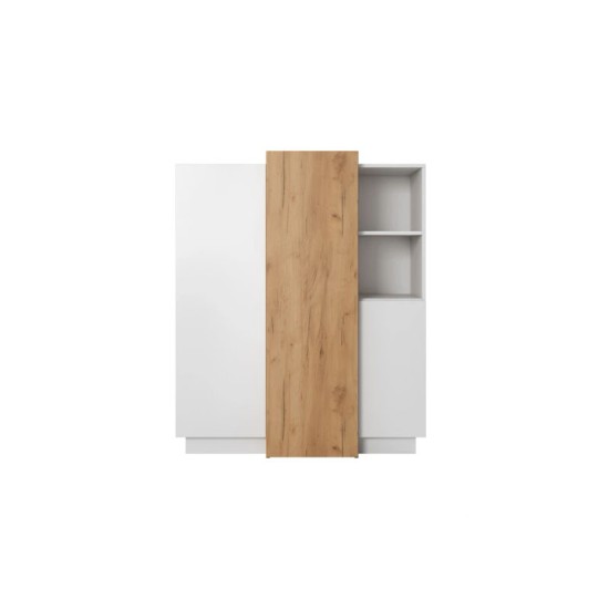 CÓMODA MODULAR ALVA DIVISIONES INTERNAS 3 PUERTAS BLANCO ROBLE 110CM - 4