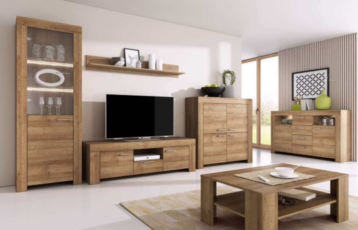 APARADOR ELSA CON 4 CAJONES 2 PUERTAS COLOR ROBLE 96X155CM - 4