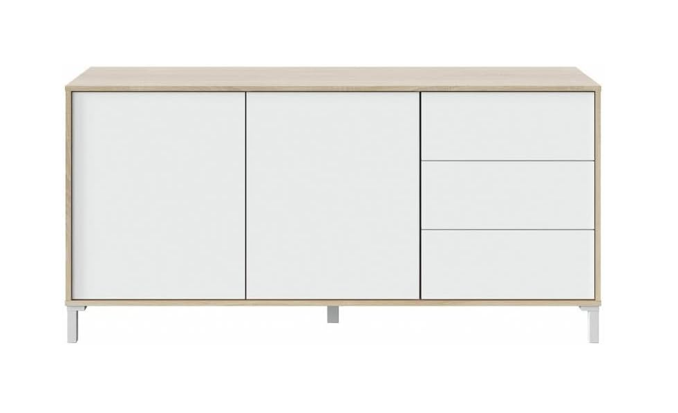 APARADOR VELEZ 2 PUERTAS 3 CAJONES COLOR ROBLE Y BLANCO 74X154 CM - 3
