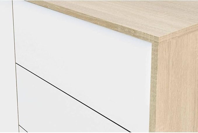 APARADOR VELEZ 2 PUERTAS 3 CAJONES COLOR ROBLE Y BLANCO 74X154 CM - 5
