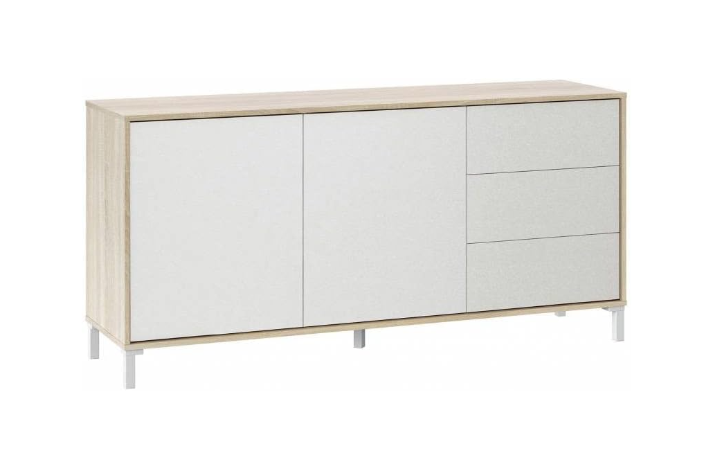 APARADOR VELEZ 2 PUERTAS 3 CAJONES COLOR ROBLE Y BLANCO 74X154 CM - 6
