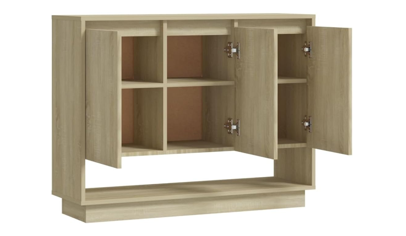 APARADOR WORDEN 3 PUERTAS UN ESTANTE BAJO COLOR ROBLE 97X31X75 CM - 5