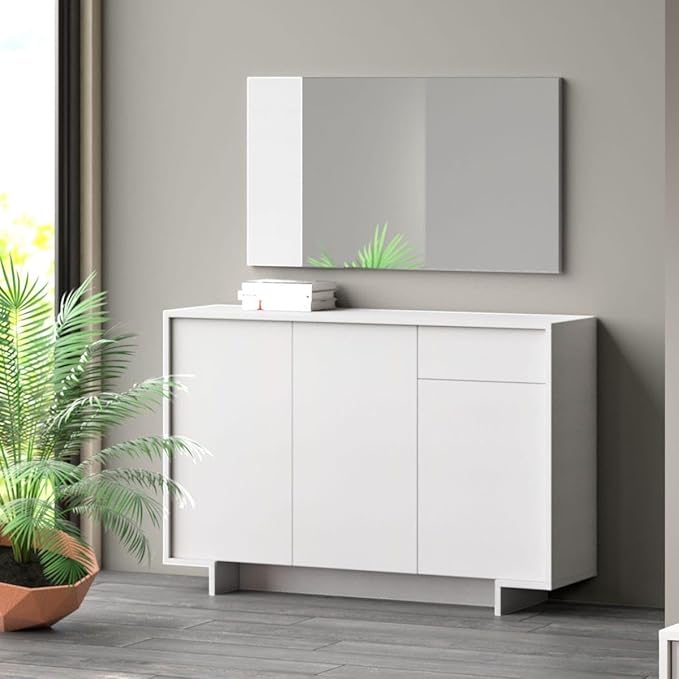 APARADOR DINER 3 PUERTAS 1 CAJON COLOR BLANCO 87X134 CM - 1