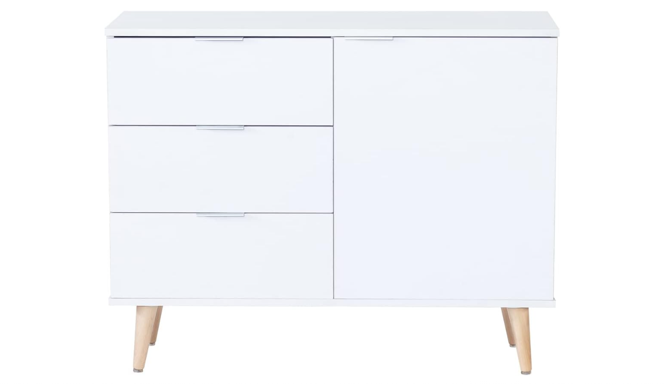 APARADOR BLANCO 1 PUERTA Y 3 CAJONES COMEDOR 76X95CM - 1