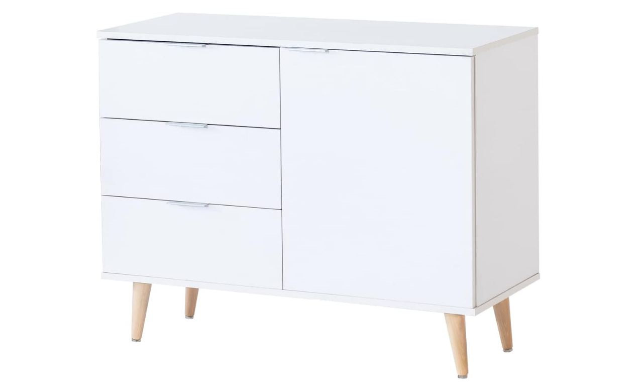 APARADOR BLANCO 1 PUERTA Y 3 CAJONES COMEDOR 76X95CM - 2