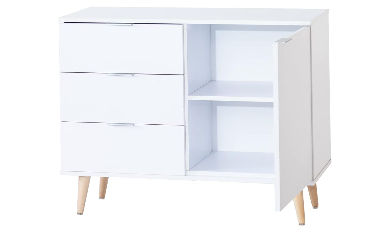APARADOR BLANCO 1 PUERTA Y 3 CAJONES COMEDOR 76X95CM - 5