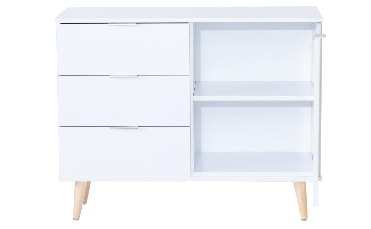APARADOR BLANCO 1 PUERTA Y 3 CAJONES COMEDOR 76X95CM - 6