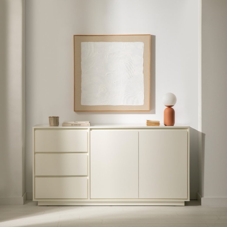 APARADOR ALASKA MODERNO CON 3 CAJONES 2 PUERTAS SALÓN-COMEDOR BLANCO - 1
