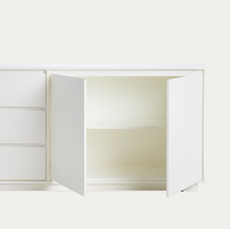 APARADOR ALASKA MODERNO CON 3 CAJONES 2 PUERTAS SALÓN-COMEDOR BLANCO - 5