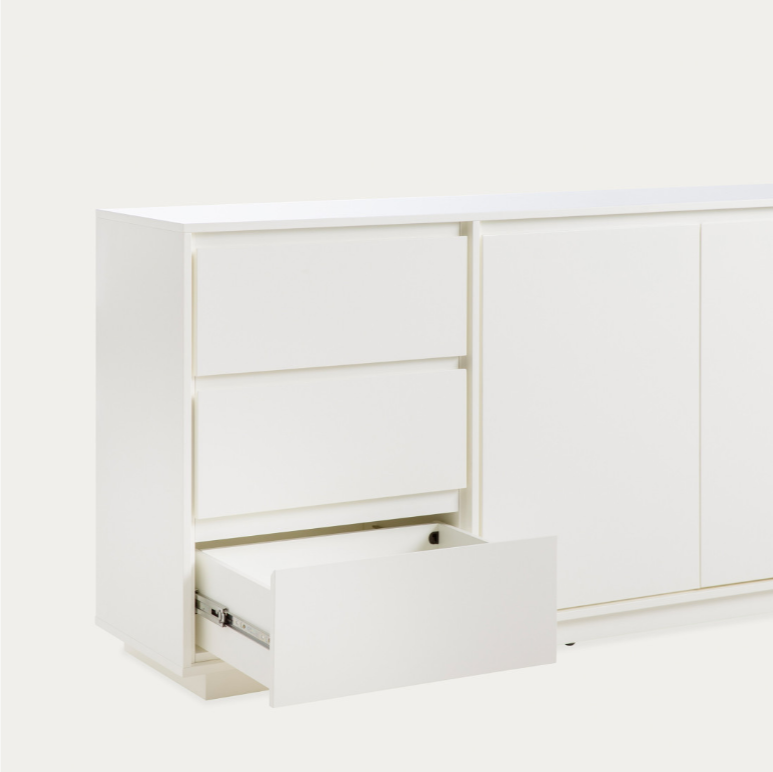 APARADOR ALASKA MODERNO CON 3 CAJONES 2 PUERTAS SALÓN-COMEDOR BLANCO - 6