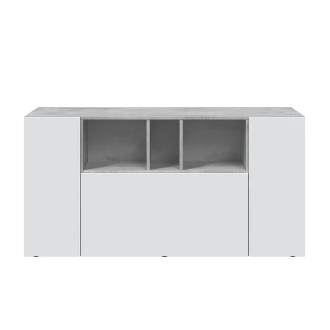 APARADOR CAMILE 3 PUERTAS ESTANTES BLANCO GRIS 150 CM - 2