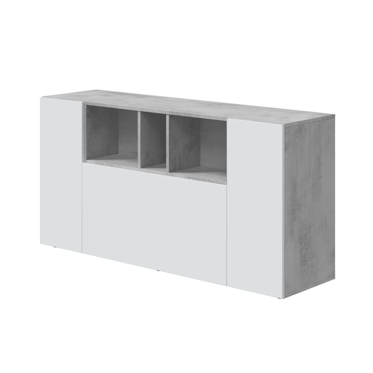 APARADOR CAMILE 3 PUERTAS ESTANTES BLANCO GRIS 150 CM - 3