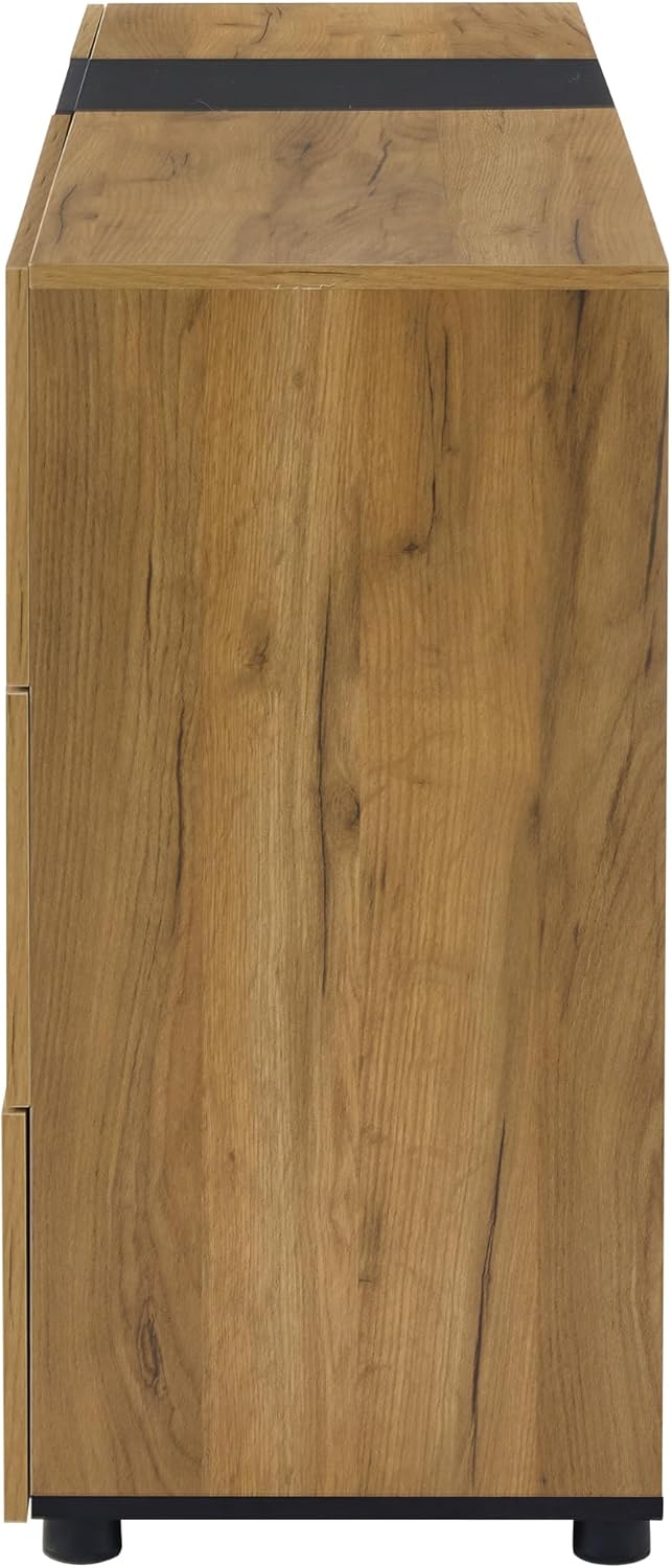 APARADOR MICER 3 CAJONES 1 PUERTA ESTANTES ABIERTOS DUNA NEGRO 140 CM - 6
