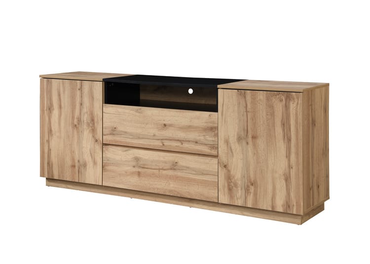 APARADOR VIANTO 2 CAJONES 2 PUERTAS ESTANTES DUNA NEGRO 180 CM - 4