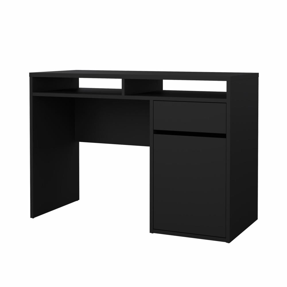 ESCRITORIO VESTO 1 PUERTA 1 CAJÓN Y 2 ESTANTES ABIERTOS NEGRO 110CM - 1