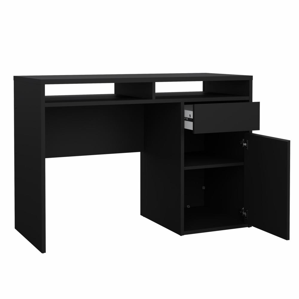 ESCRITORIO VESTO 1 PUERTA 1 CAJÓN Y 2 ESTANTES ABIERTOS NEGRO 110CM - 8