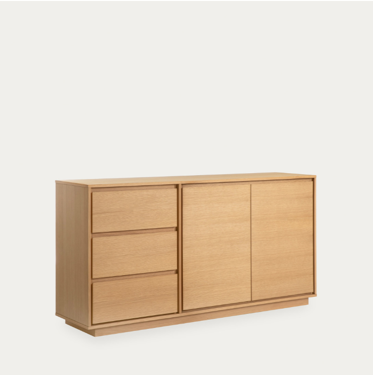APARADOR ALASKA MODERNO CON 3 CAJONES 2 PUERTAS SALÓN-COMEDOR ROBLE - 4