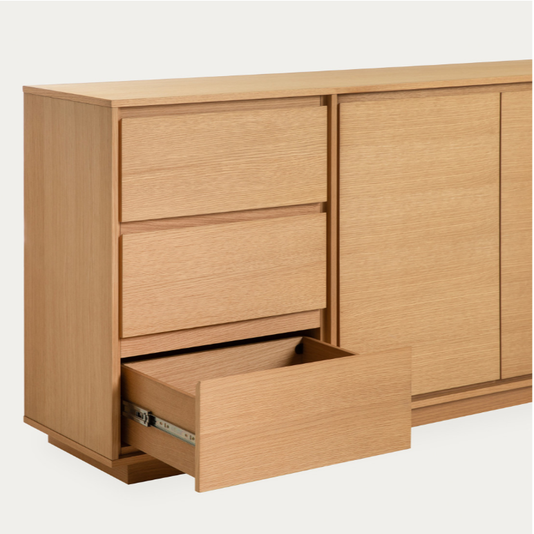 APARADOR ALASKA MODERNO CON 3 CAJONES 2 PUERTAS SALÓN-COMEDOR ROBLE - 5