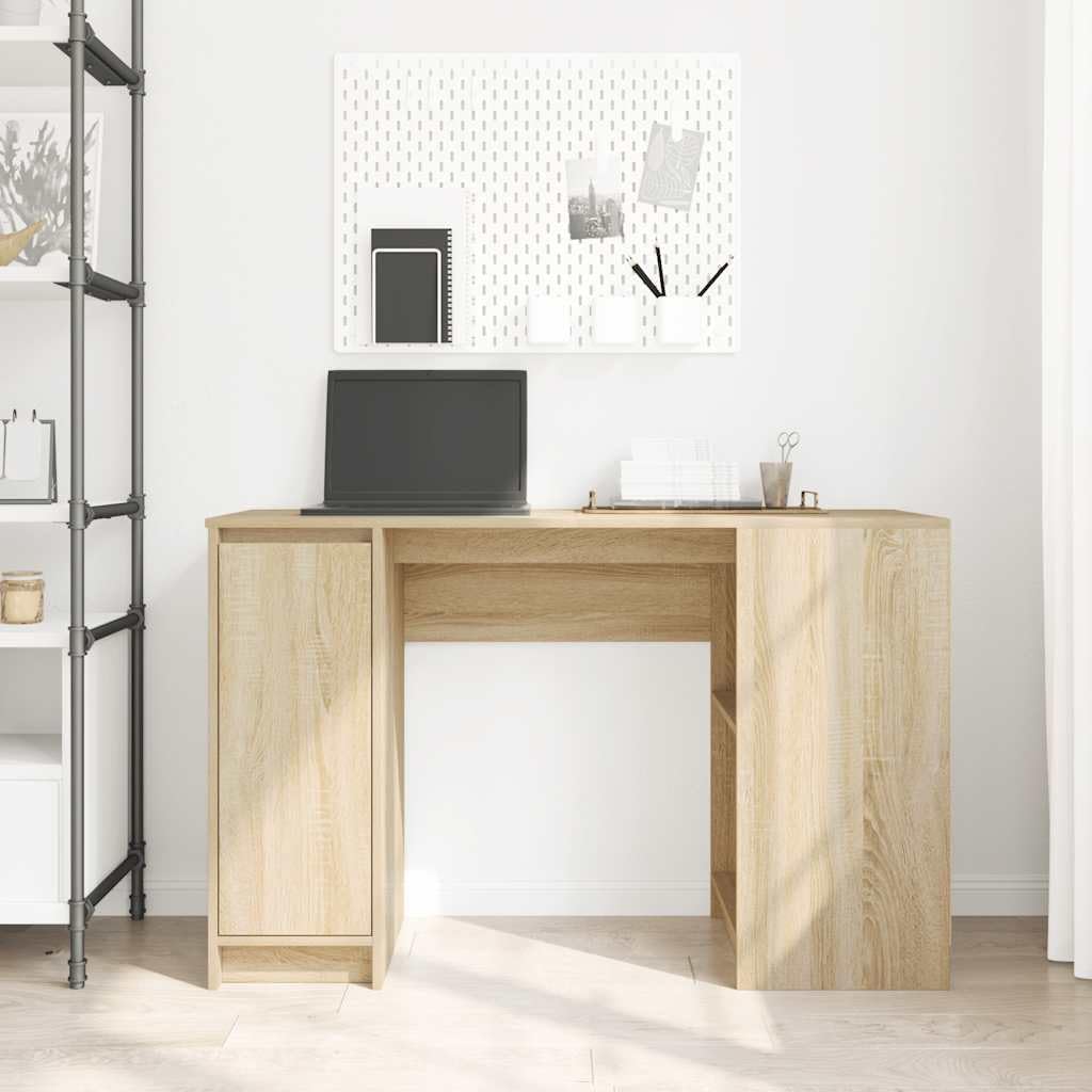 ESCRITORIO MODERNO HP 1 PUERTAS 2 ESTANTES ABIERTOS LIBRERO ROBLE 120CM - 2