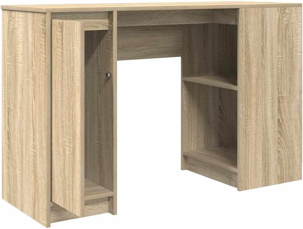 ESCRITORIO MODERNO HP 1 PUERTAS 2 ESTANTES ABIERTOS LIBRERO ROBLE 120CM - 4