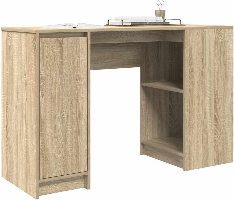ESCRITORIO MODERNO HP 1 PUERTAS 2 ESTANTES ABIERTOS LIBRERO ROBLE 120CM - 5