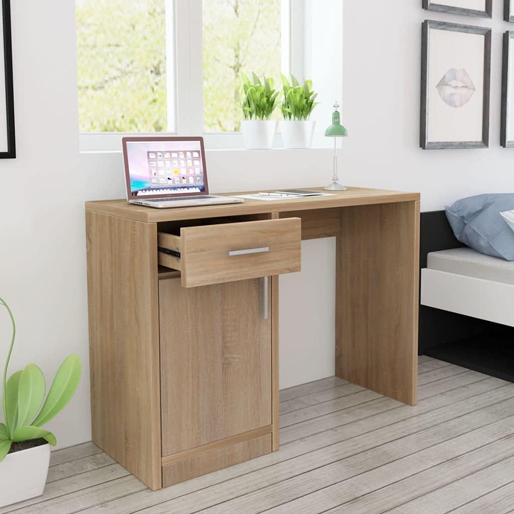 ESCRITORIO KORD CON CAJÓN 1 PUERTA LIBRERO COLOR ROBLE 100CM - 1