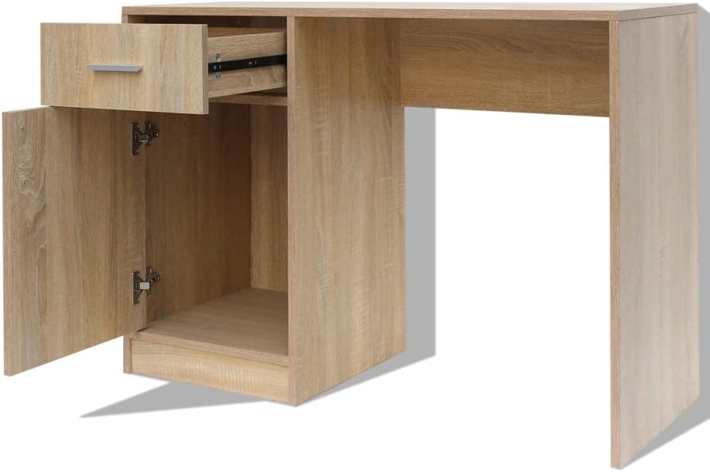 ESCRITORIO KORD CON CAJÓN 1 PUERTA LIBRERO COLOR ROBLE 100CM - 2