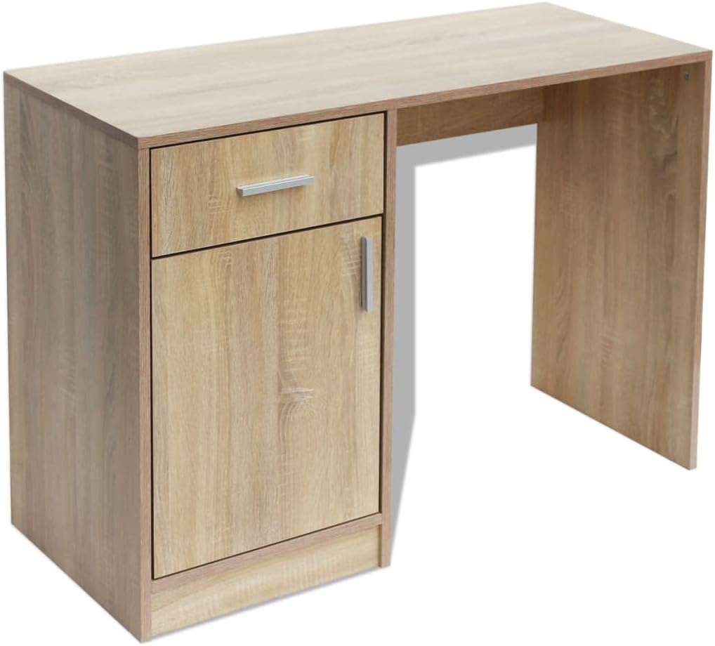 ESCRITORIO KORD CON CAJÓN 1 PUERTA LIBRERO COLOR ROBLE 100CM - 4