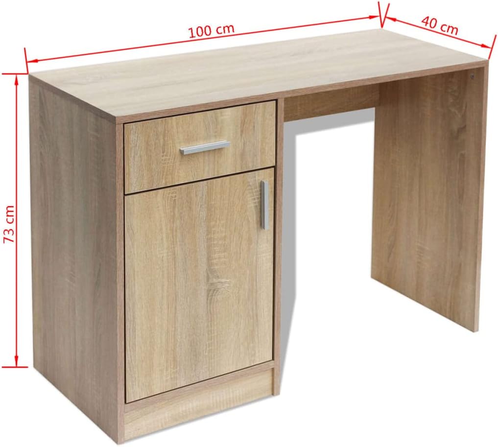 ESCRITORIO KORD CON CAJÓN 1 PUERTA LIBRERO COLOR ROBLE 100CM - 6