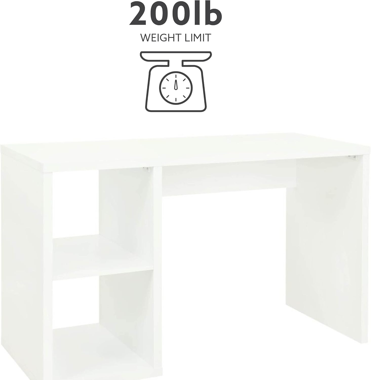 ESCRITORIO MODERNO BARO 2 ESTANTES PARA ALMACENAMIENTO COLOR BLANCO - 7