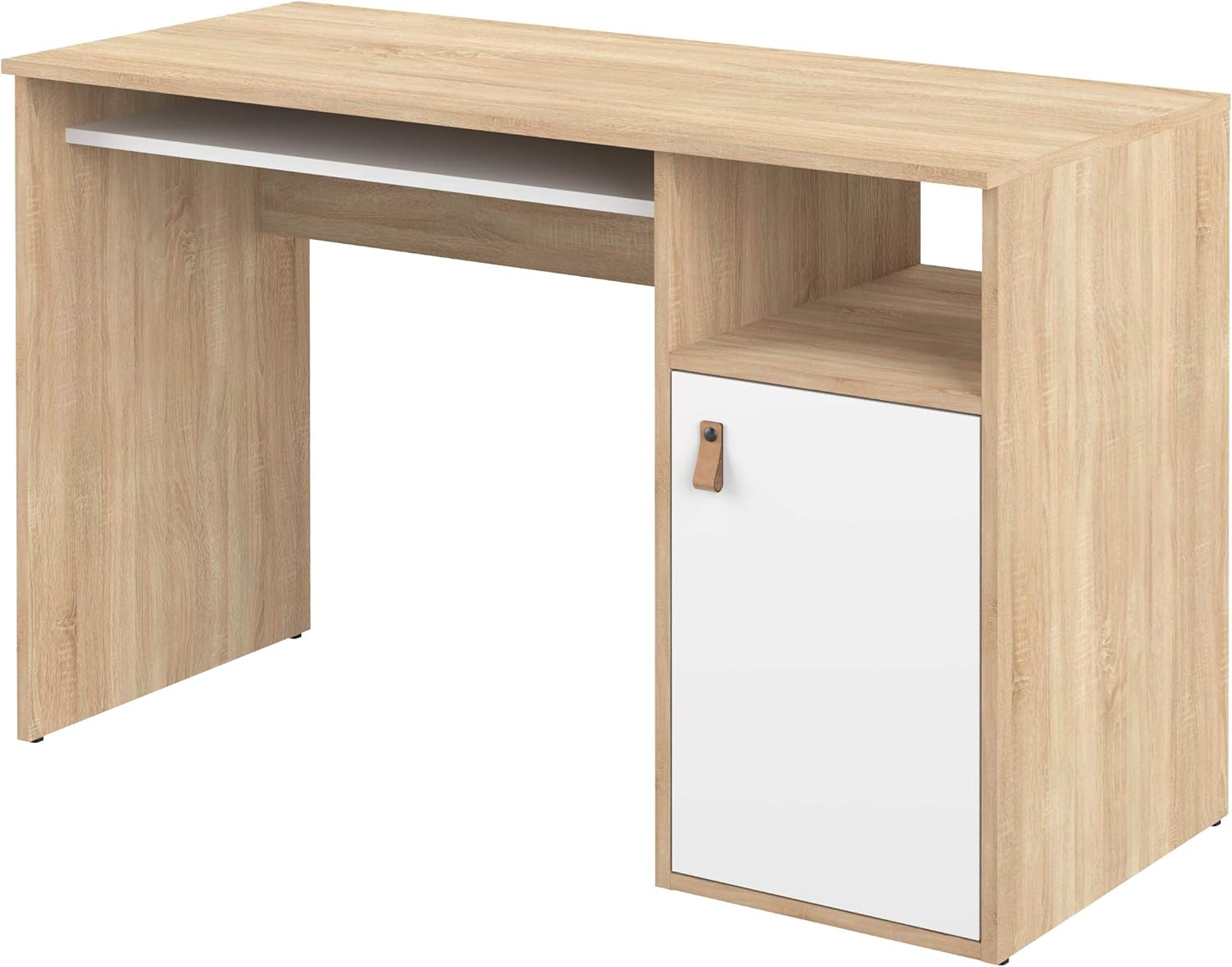 ESCRITORIO VERSA 1 PUERTA 2 ESTANTES COLOR ROBLE Y BLANCO 115CM - 5