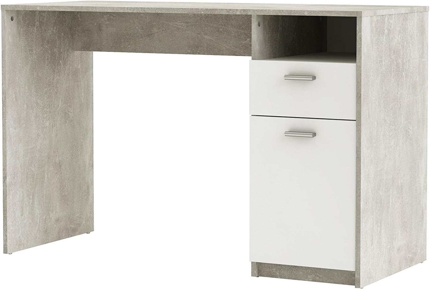 ESCRITORIO NICO 1 PUERTAS 1 CAJÓN 1 ESTANTES LIBRERO GRIS Y BLANCO - 4
