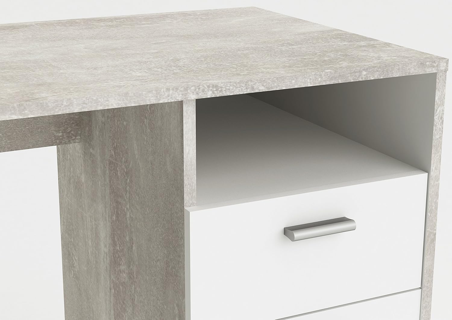ESCRITORIO NICO 1 PUERTAS 1 CAJÓN 1 ESTANTES LIBRERO GRIS Y BLANCO - 5