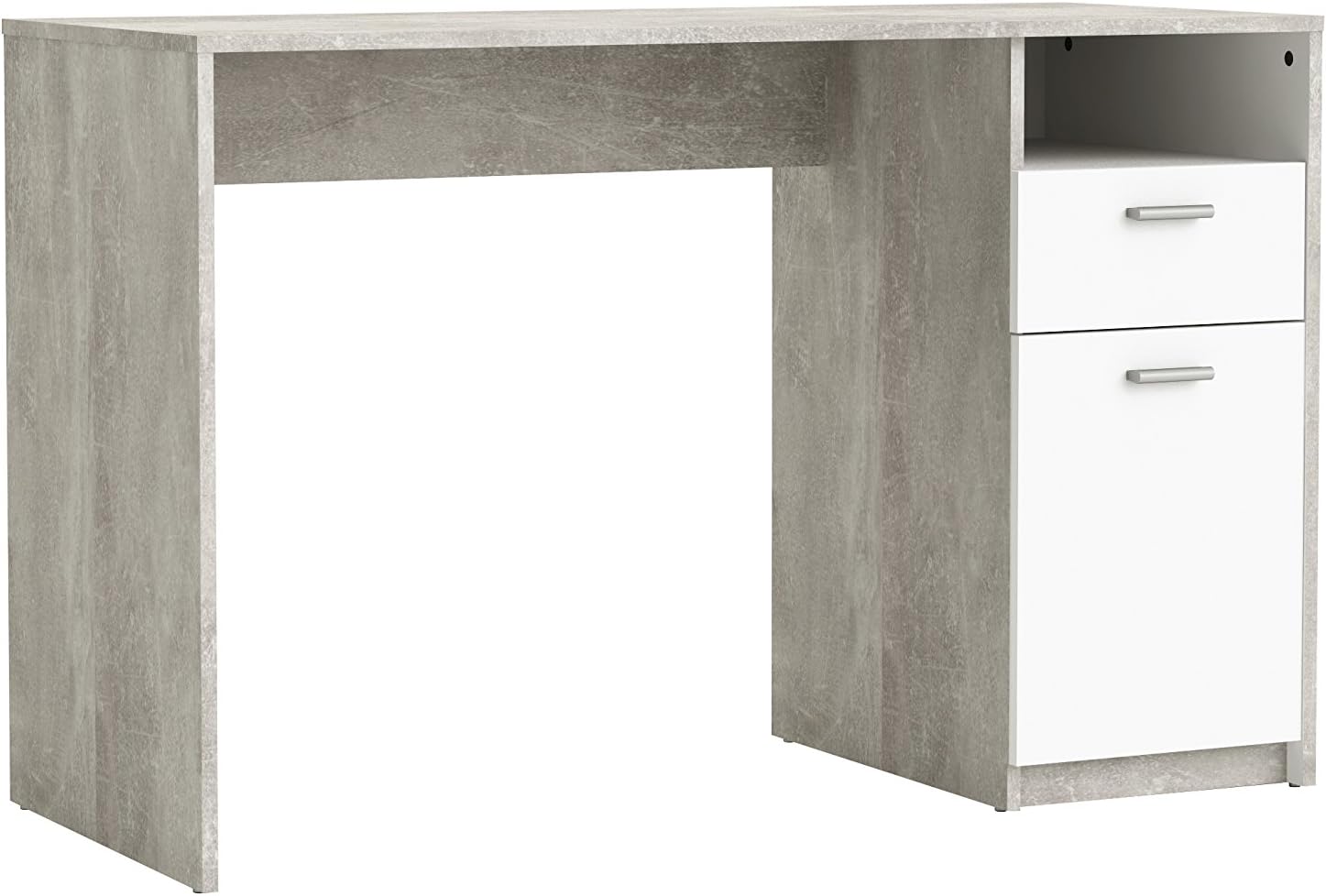 ESCRITORIO NICO 1 PUERTAS 1 CAJÓN 1 ESTANTES LIBRERO GRIS Y BLANCO - 6