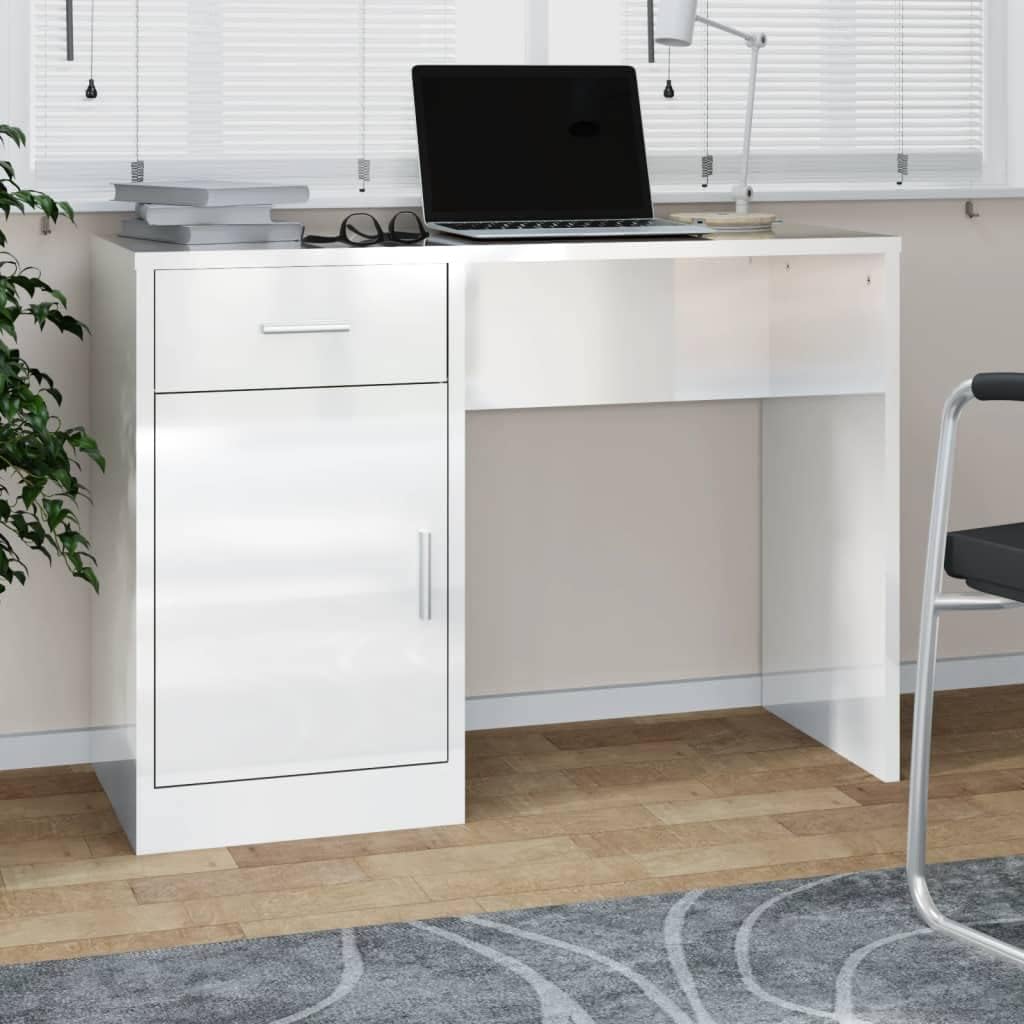 ESCRITORIO KORD CON CAJÓN 1 PUERTA LIBRERO COLOR BLANCO 100CM - 1