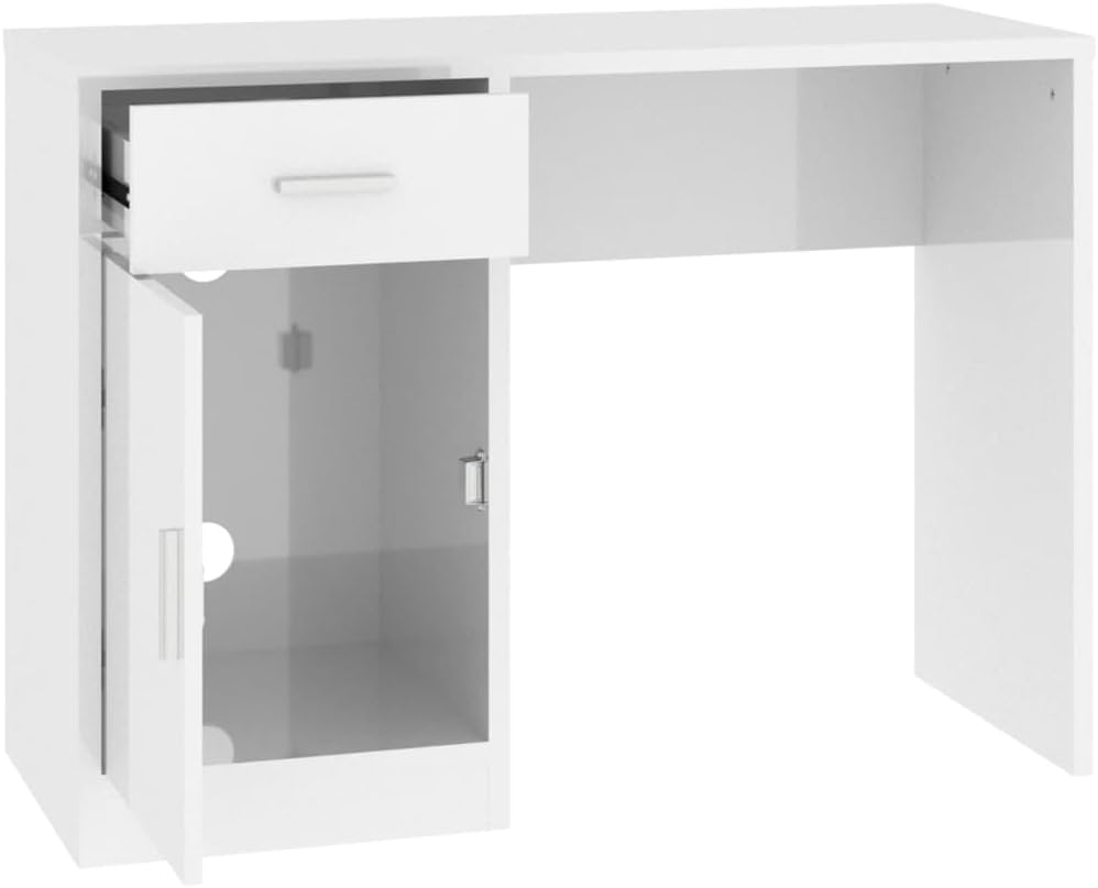 ESCRITORIO KORD CON CAJÓN 1 PUERTA LIBRERO COLOR BLANCO 100CM - 4