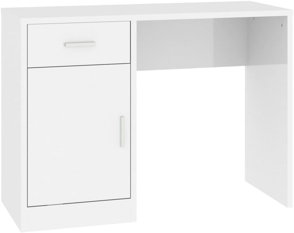 ESCRITORIO KORD CON CAJÓN 1 PUERTA LIBRERO COLOR BLANCO 100CM - 6