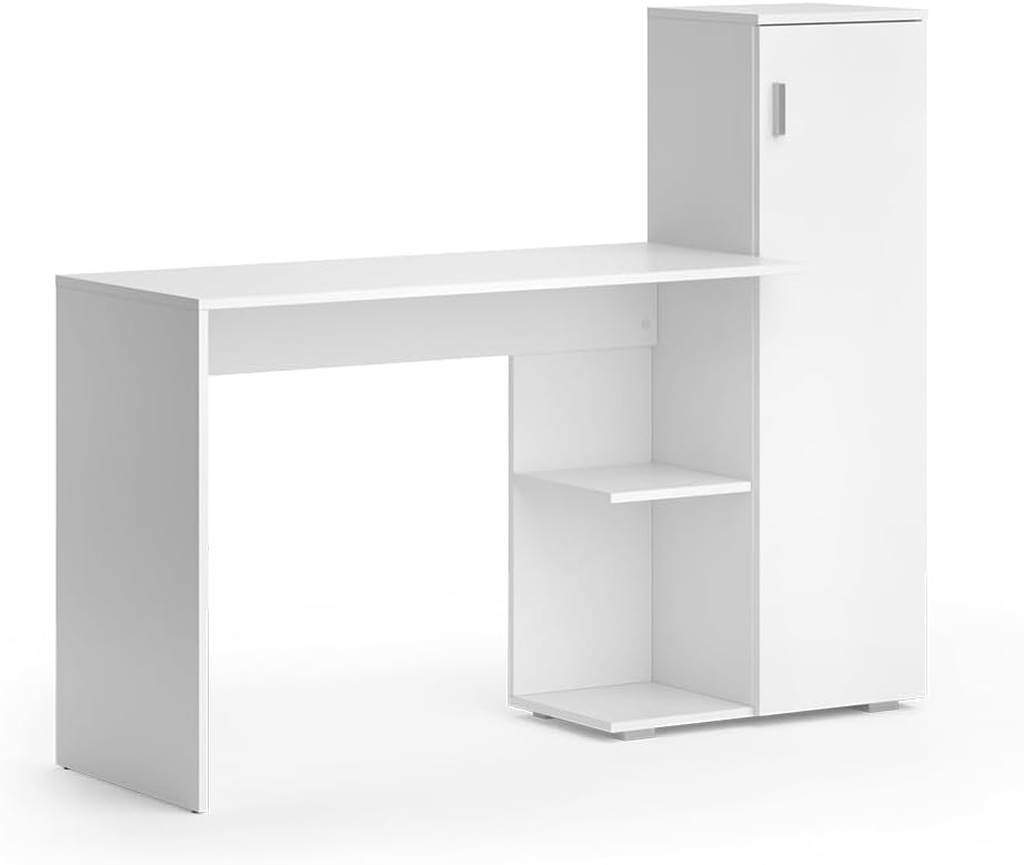 ESCRITORIO GALES 1 PUERTA CON ESTANTES BLANCO 140CM - 6