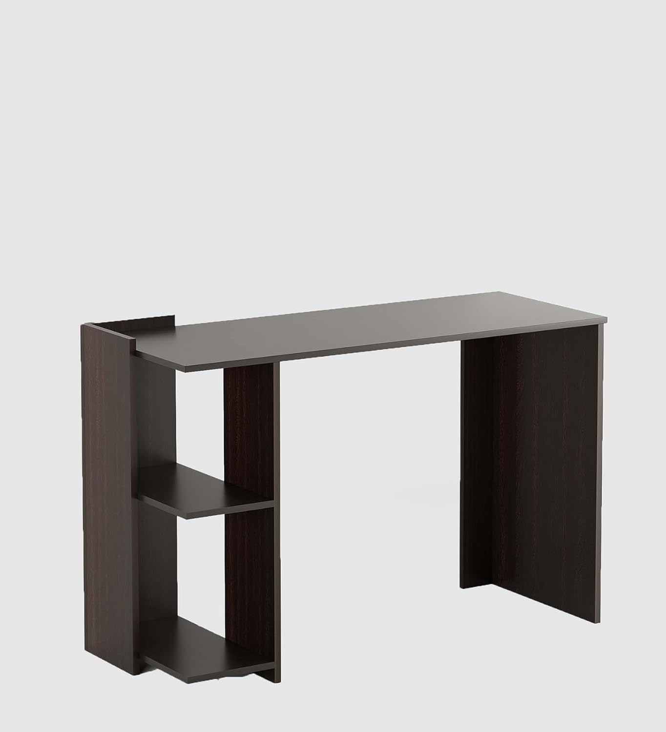 ESCRITORIO ULMA MODERNO 2 ESTANTES COLOR WENGUE 104X78CM - 4