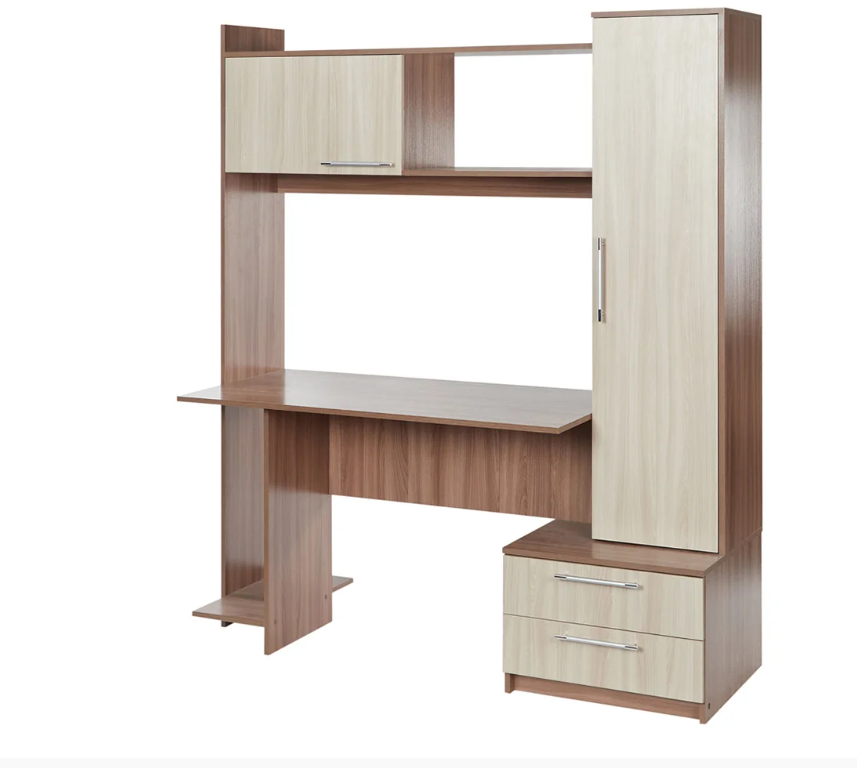 MESA DE ESCRITORIO YANDEX 2 CAJONES 2 PUERTAS COLOR ROBLE 186CM - 3