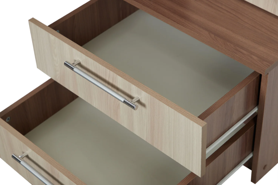 MESA DE ESCRITORIO YANDEX 2 CAJONES 2 PUERTAS COLOR ROBLE 186CM - 5