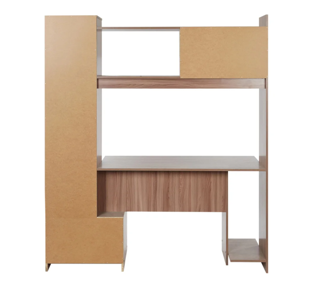 MESA DE ESCRITORIO YANDEX 2 CAJONES 2 PUERTAS COLOR ROBLE 186CM - 6