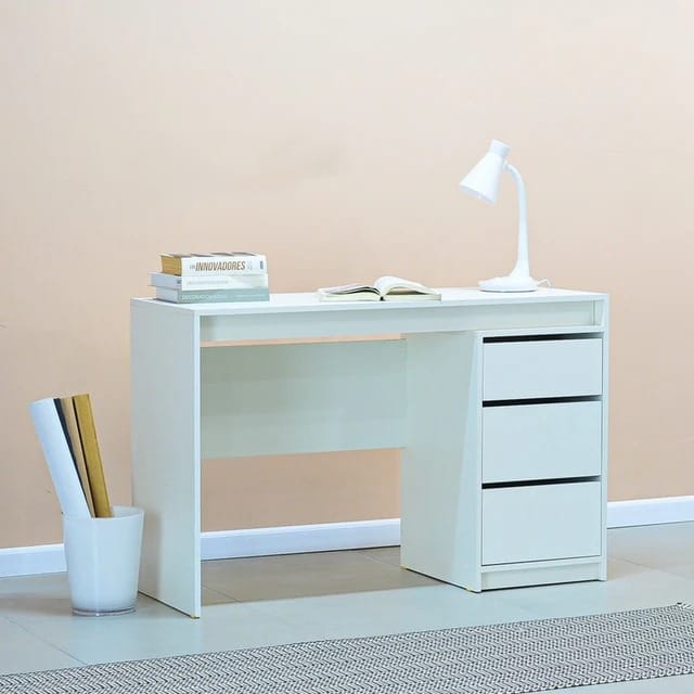 ESCRITORIO SIEGNA CON 3 CAJONES COLOR BLANCO 120X76CM - 2
